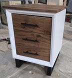 Walnut Three-Drawer Nightstand – White — product photo 4