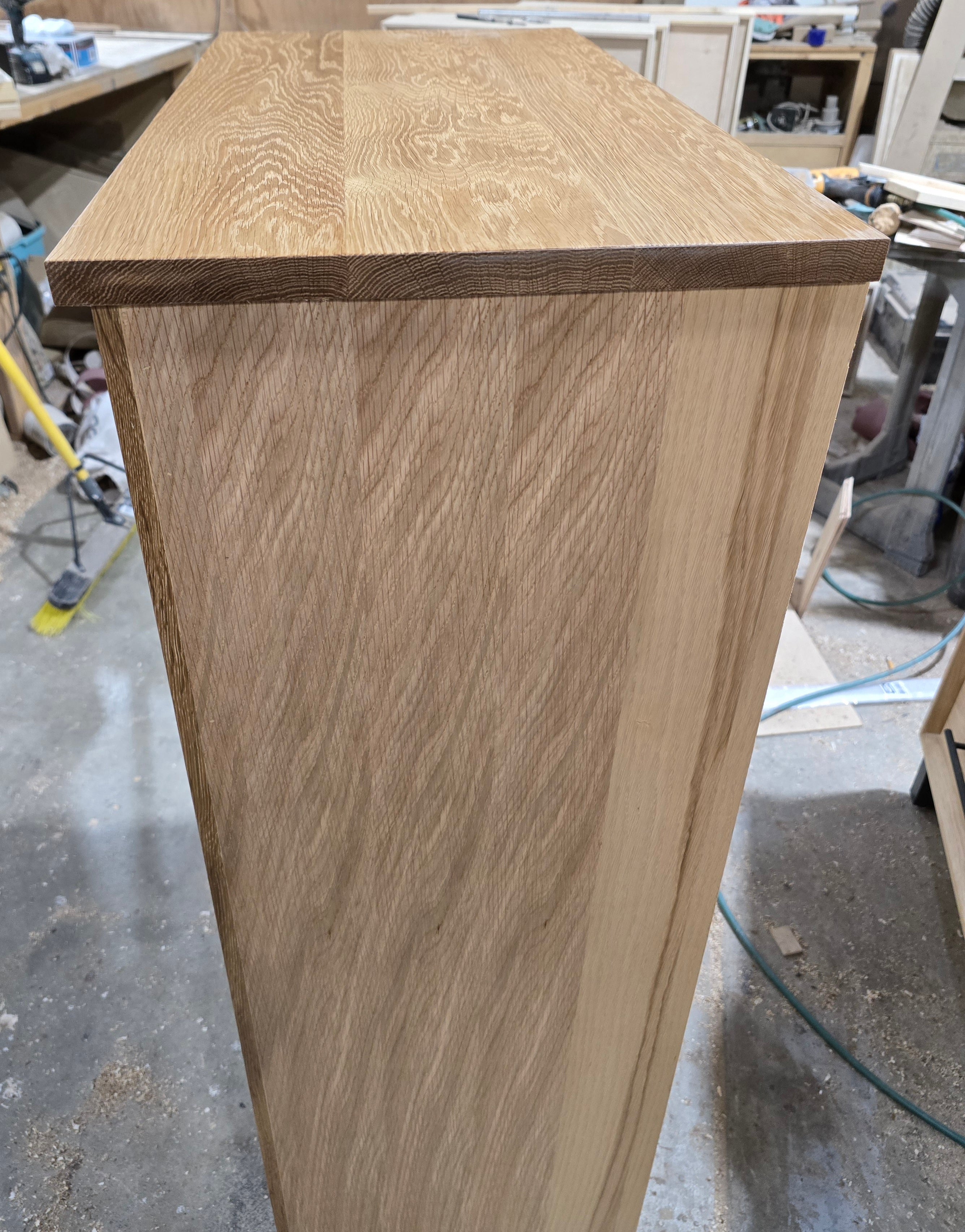 Modern industrial white oak 6 drawer chest of drawers 49t x 15d x 30w handcrafted to order