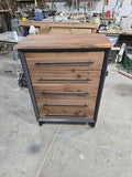30″ Walnut Five-Drawer Chest – Iron Finish — product photo 1