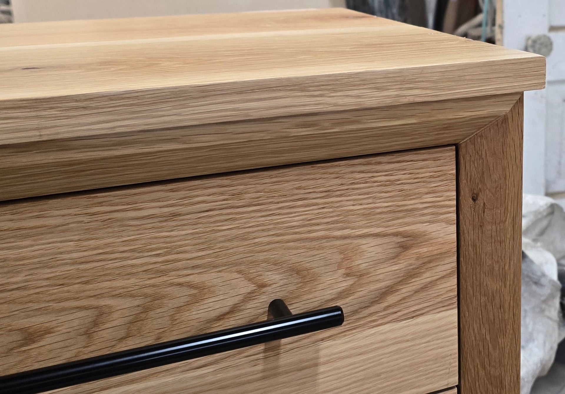 Modern industrial white oak 10 drawer dresser 60w x 15d x 42t made to order