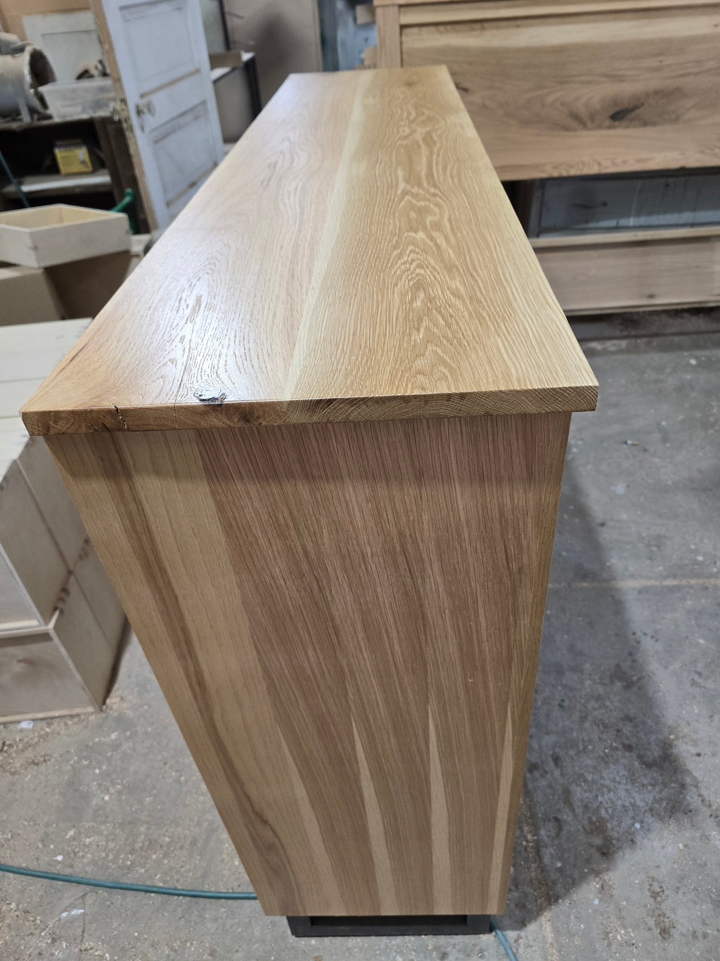 Modern industrial white oak 10 drawer dresser 60w x 15d x 42t made to order