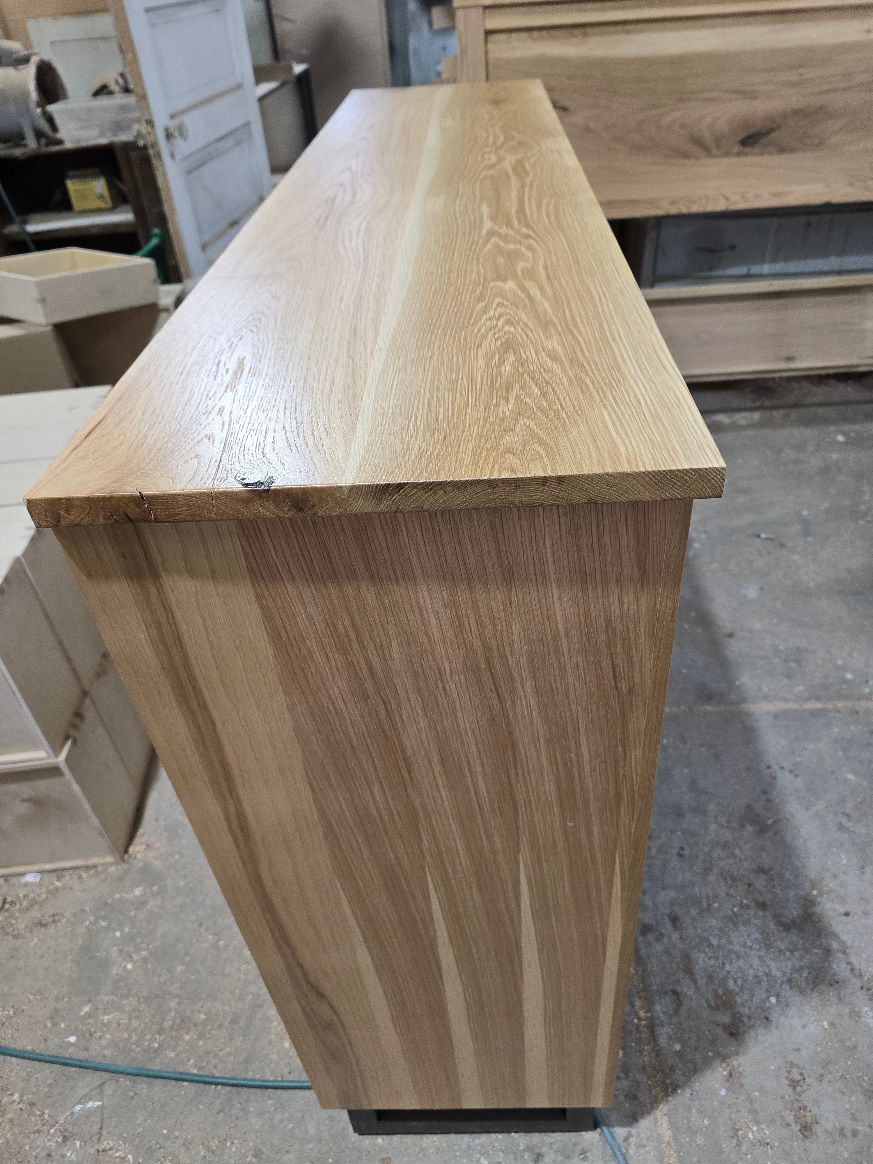 Modern industrial white oak 10 drawer dresser 60w x 15d x 42t made to order