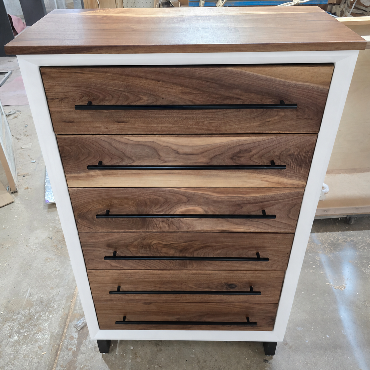Digitally edited White finish preview — 30-inch six-drawer chest